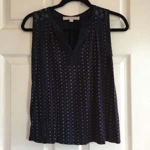 Loft Petite Patterned Blouse with Eyelets